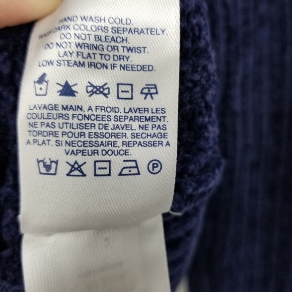 Lands' End Blue Ribbed Long Sleeved Pullover Sweater Size Small - Picture 8 of 9